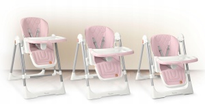 Scaun de masa reglabil, multifunctional, 3in1, transformabil in leagan, Nukido, Elite, Roz - Img 5