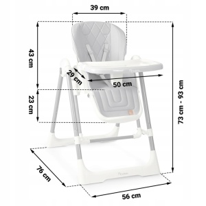 Scaun de masa reglabil, multifunctional, 3in1, transformabil in leagan, Nukido, Elite, Gri - Img 9