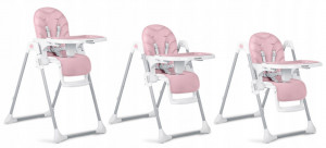 Scaun de masa reglabil, Ricokids, Tulo, spatar rabatabil, tava detasabila, suport pentru picioare, inaltime ajustabila, Roz - Img 6