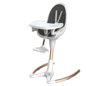 Scaun pentru Hranire Copii 3 in 1, rotatie 360, inaltime reglabila, inclinatie relglabila, 0 - 50 kg, Hot Mom, White-Black