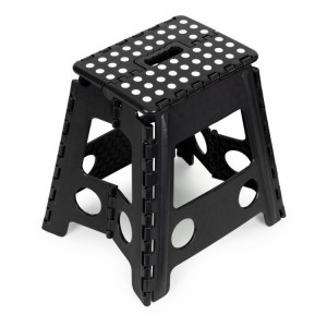 Scaun plabil, taburet din plastic rezistent, sarcina 120 kg, polipropilena, ModernHome, PJJFS004-C, Negru