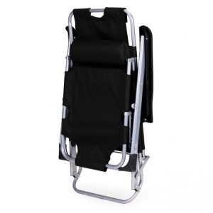 Scaun tip sezlong, pliabil, ajustabil, cu tetiera si cotiere, pentru gradina sau terasa, Modern Home, ZRL010F, Negru - Img 2