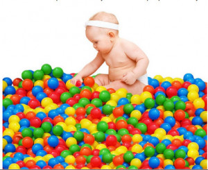 Set 100 de bile multicolore pentru piscina uscata sau cort, Soft Balls, 6 cm, din material plastic moale - Img 5
