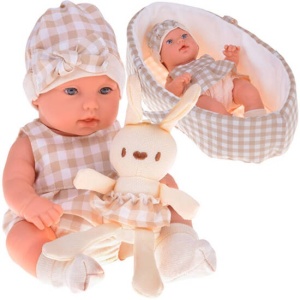 Set 2 jucarii interactive, Bebelus realist, Iepuras de plus moale si Cosulet, ZA5007 BE - Img 1