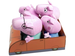 Set de plus pentru copii, Peppa Pig Family,cu masina, Jokomisiada, ZA5436 - Img 8