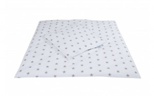 Set Lenjerie pentru Patut, Waldin, Evolutiv, cu 11 piese, baldachin, suport, perne, ceasafuri, asternuturi, Alb cu Stelute, 8S1 - Img 4