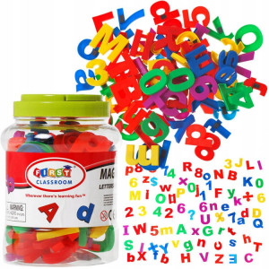 Set litere si cifre magnetice colorate, 80 de piese - Img 1