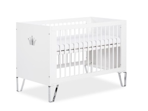 Set Patut copii din lemn KLUPS BLANKA Alb, cu Saltea MyKids, Cocos, 120 x 60 x 10 cm - Img 2