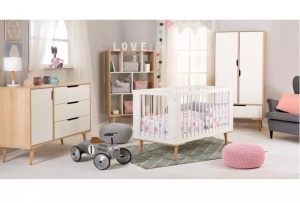 Set Patut copii din lemn KLUPS SOFIE Alb, cu Saltea MyKids, Cocos, 120 x 60 x 10 cm - Img 3