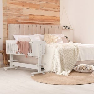 Set Patut copii din lemn KLUPS Zoya 90x40 cm, cu Saltea MyKids Cocos confort, 90 x 40 x 8 cm - Img 6