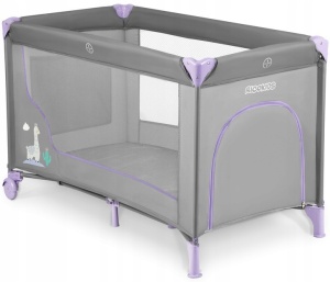 Set Patut pliabil pentru copii, 120 x 60 cm, Ricokids, RK-240, Lavenda Grey cu Saltea MyKids, 120 x 60 x 10 cm, Spuma si Cocos - Img 2