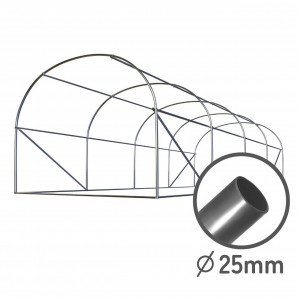 Solar de gradina, tip tunel, 13.5 mp, 300 cm x 450 cm x 200 cm, folie PE 140g/m² cu filtru UV4, 8 ferestre, snur 100 m, Plonos, Alb - Img 3
