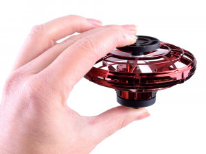 Spinner zburator antistres, Flying Gyro, cu functie de bumerang, incarcator USB, lumini LED, Rosu - Img 5