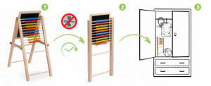 Tabla educativa pliabila, detasabila, 3 in 1, tabla magnetica, tabla pentru creta si abac, Ricokids, RK include markere colorate, creta, burete, cifre si litere magnetice, suruburi - Img 6