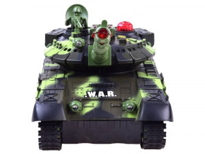 Tanc de lupta cu telecomanda, 34 x 11 x 12 cm, camuflaj de padure, sunete si lumini, rotatie 360, Jokomisiada, RC0036 ZI - Img 6
