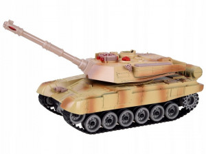 Tanc de lupta cu telecomanda, 38 x 11 x 12 cm, camuflaj de desert, cu lumini, rotatie 360, Jokomisiada, RC0611 - Img 7