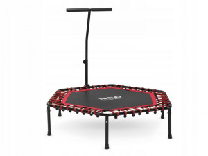 Trambulina de Fitness, Hexagonala, cu Maner, Neo-Sport, 127 cm, greutate maxima 100 kg, Negru/Rosu - Img 3