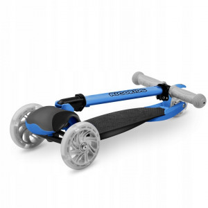 Trotineta de echilibru pentru copii, Ricokids, Loco, cu 3 roti, lumini LED, pliabila, ghidon reglabil, pana la 25 kg, Albastra, 765106 - Img 3