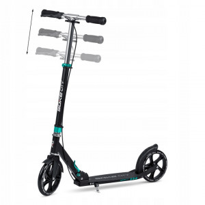 Trotineta de oras, Clasica, cu 2 roti, frana de mana, Soke, City, Aluminiu, Greutate maxima utilizator 100 Kg, Negru/Turcoaz - Img 6