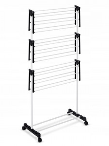Uscator Vertical Pentru Rufe, Massido, Delia, suprafata 15 m, cu roti, carlige, umerase, Alb - Img 2