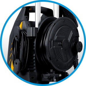 Aparat de spalat cu presiune Humberg HM-301, 2500 W, 350 bar presiune EW, 480 l/h debit maxim, pistol de presiune StopAnd Safe, perie, duza TurboStream, 4 duze interschimbabile, Furtun de presiune 10 m, rola furtun, flacon 500 ml, cablu alimentare 5 m - Img 7