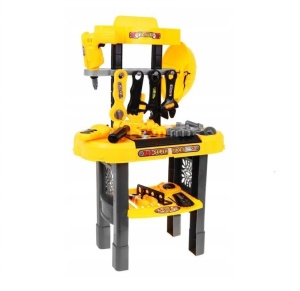 Atelier de lucru din plastic pentru copii, cu 23 de accesorii incluse, HC395062, Negru/Galben - Img 6