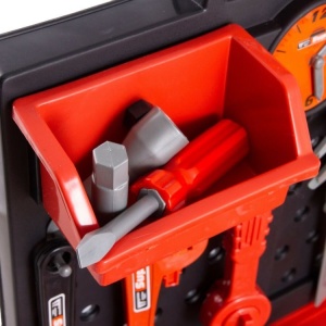 Atelier de lucru din plastic pentru copii, cu 52 de accesorii incluse, HC102648, Negru/Portocaliu - Img 4