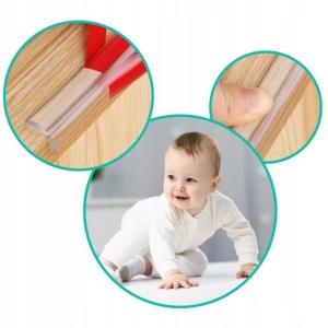 Banda De Cauciuc Pentru Protectie Mobilier, Autoadeziva, Pentru Siguranta Copiilor, Ricokids, 3 metri, Rosu - Img 3