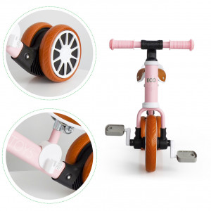Bicicleta de echilibru Ecotoys, 2in1, pedale detasabile, inaltime sa reglabila, sarcina maxima 20 kg, Roz - Img 8