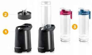 Blender pentru Smoothie de fructe, legume si gheata, Berdsen, BD-752, 700W, 2 sticle incluse - Img 3