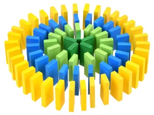 Blocuri DOMINO din lemn, colorate, 300 bucati, ZA3861 - Img 3