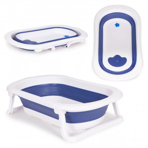 Cadita pliabila pentru bebelusi, cu Dop Senzor de temperatura, suport antiderapant, Ecotoys, HA-B27 BLUE - Img 8