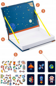 Carte magnetica, cu 50 de elemente spatiale, carduri cu 2 fete, Ricokids, RK-770, Cosmos - Img 4