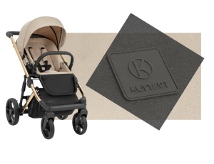 Carucior pentru copii, 2 in 1, Kunert, Arizo Premium, cadru auriu, Parasolar UV50, ventilatie, suport pahar, husa pentru picioare, rucsac din piele ecologica, spatar reglabil, sezut pivotant, husa ploaie, husa tantari, varsta intre 0 si 3 ani, Cream - Img 8