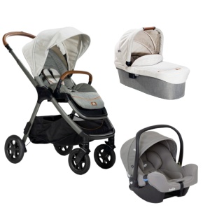 Carucior pentru copii multifunctional 3 in 1 Joie Finiti Signature Oyster/Gray Flannel (Carucior Finiti Oyster+ Landou Ramble XL Oyster+ Scoica i-Snug Gray Flannel) - Img 1