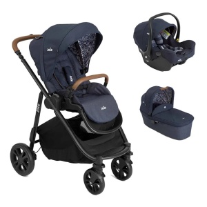 Carucior pentru copii multifunctional 3 in 1 Joie Versatrax E Navy Blazer (Carucior Versatrax E + Landou Ramble + scoica i-Snug) - Img 1