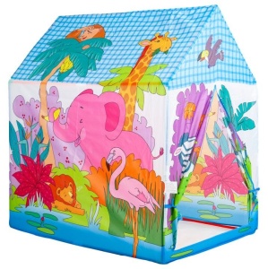Cort de joaca pliabil, iPlay, Zoo, pentru copii, motive grafice, 95x72x102 cm - Img 1