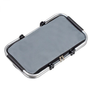 Cos termic pliant pentru picnic, cumparaturi, plaja, cadru aluminie, material impermeabil, termoizolant, sarcina 15 kg, capacitate 25 L, 2 manere, Multistore, Gri - Img 4