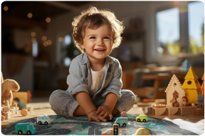 Covoras educational pentru copii, 103,5 x 97,5 cm, 2in1, Organizator jucarii, 33 x 39 x 36,5 cm, Nukido,Verde - Img 8
