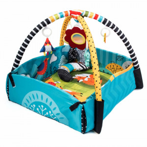 Covoras educational pentru copii, interactiv, multifunctional, cu oglinda, 110 x 100 cm, Ricokids, Povestea Vulpii Lisek - Img 5