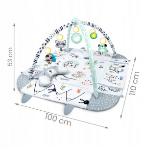 Covoras educational pentru copii, interactiv, multifunctional, cu oglinda, 110 x 100 cm, Ricokids, Rabit - Img 3