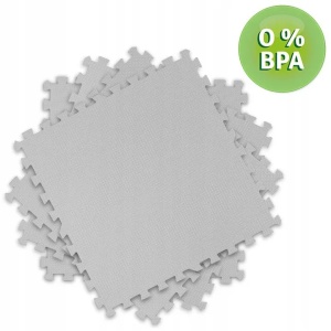 Covoras puzzle din spuma pentru copii, 120x120cm, 4 piese, Ricokids, Gri - Img 5