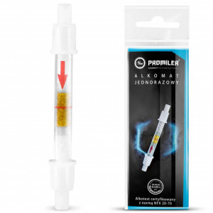 Etilotest personal de unica folosinta, Promiler, include 80 piese bucale, 3 mustiucuri reutilizabile, Afisaj LED, Indicator baterie, Senzor electrochimic