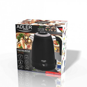 Fierbator electric, Capacitate 1,7 L, Fara BPA, Control al temperaturii, Otel inoxidabil, 2200 W, Fara fir, Adler, Ad 1295, Negru, Severno - Img 8