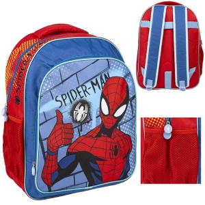 Ghiozdan scolar, Spider Man, 2 fermoare, 40x30x20 cm, Albastru-Rosu - Img 6