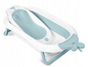 Insertie anti-alunecare pentru cadita de baie bebelusi, fixare cu ventuze, Ricokids, Albastra - Img 2