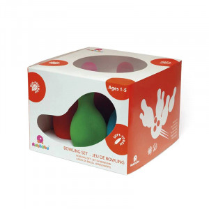 Joc educativ bowling din cauciuc natural, 19 cm, Rubbabu - Img 4