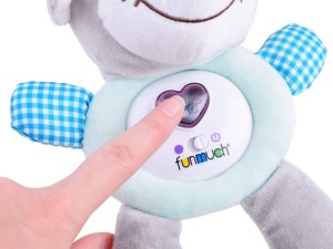 Jucarie de plus cu sunete si lumini, Funmuch, Catelus, 22 cm, Gri - Img 3