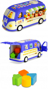 Jucarie educativa Autobuz RK-741 Ricokids, sprijina dezvoltarea abilitatilor motorii si invatarea, 34 x 14 x 15,5 cm, Albastru - Img 3