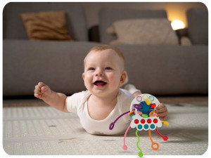Jucarie senzoriala pentru copii, Caracatita, compacta, ergonomica, cu proeminente, Ricokids, RK-750 - Img 5